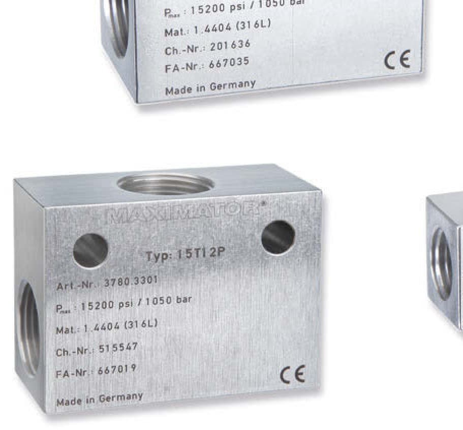 Tees — Medium pressure — 22,500 psi